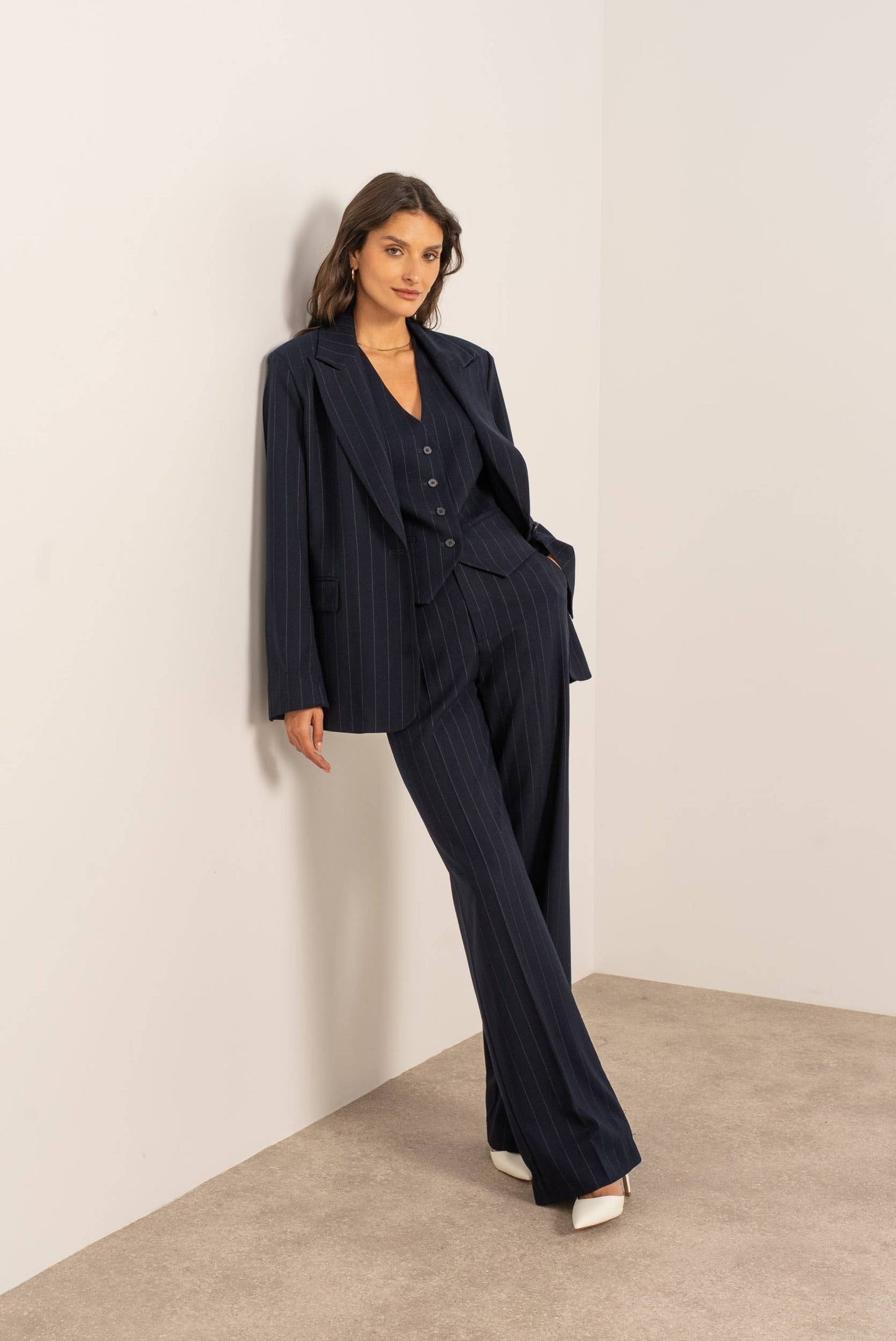 Slim-fit Tuxedo Vest in Pinstripe Wool