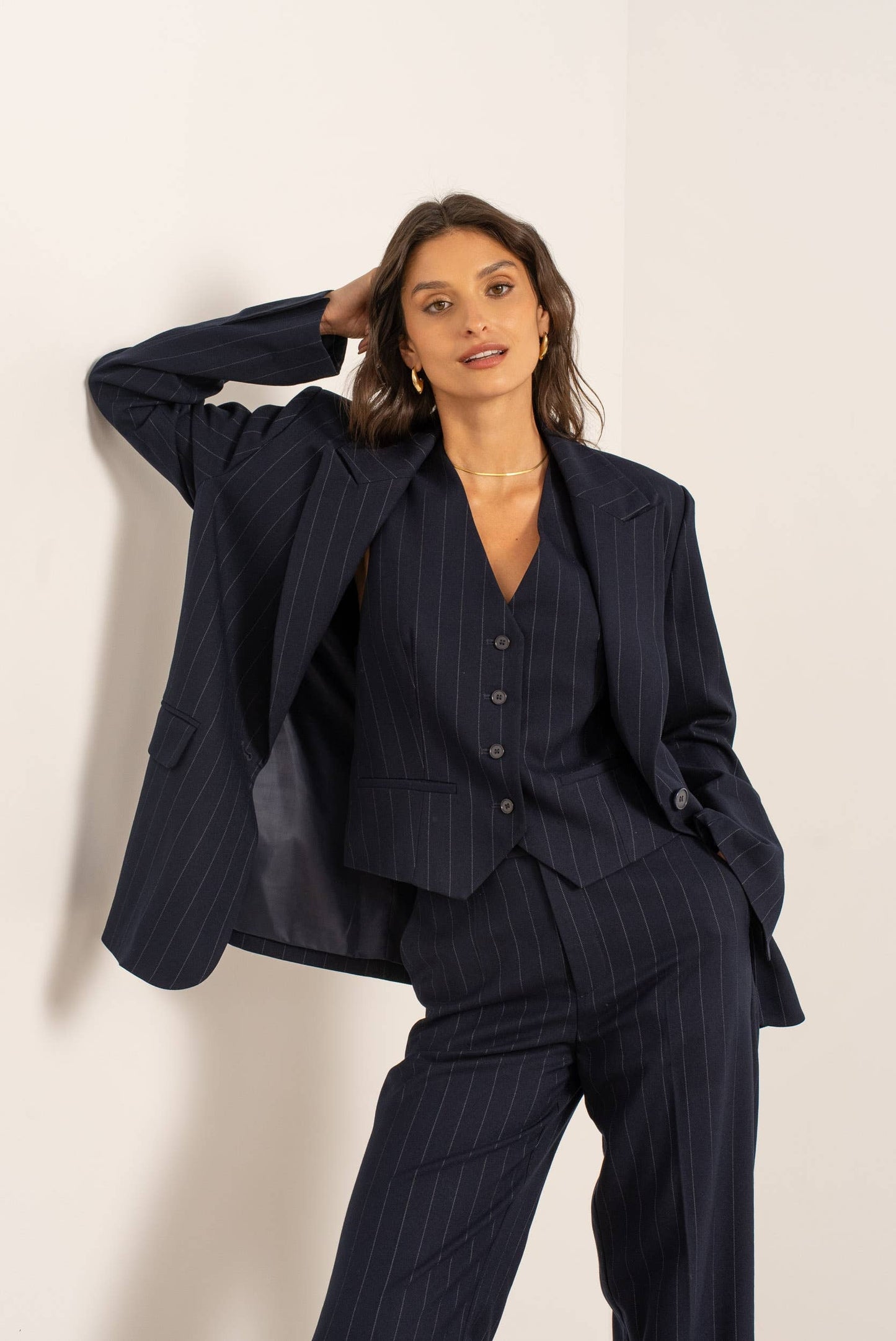 Slim-fit Tuxedo Vest in Pinstripe Wool