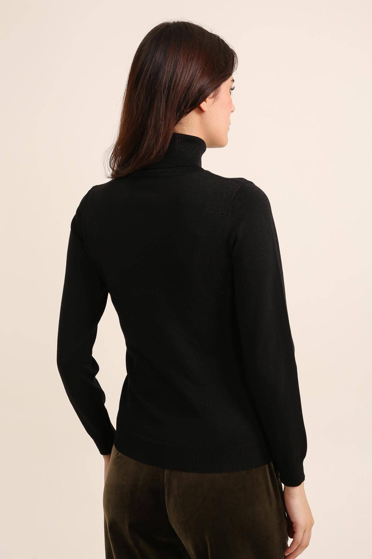 Tencel Sparkle Knit Turtleneck Sweater