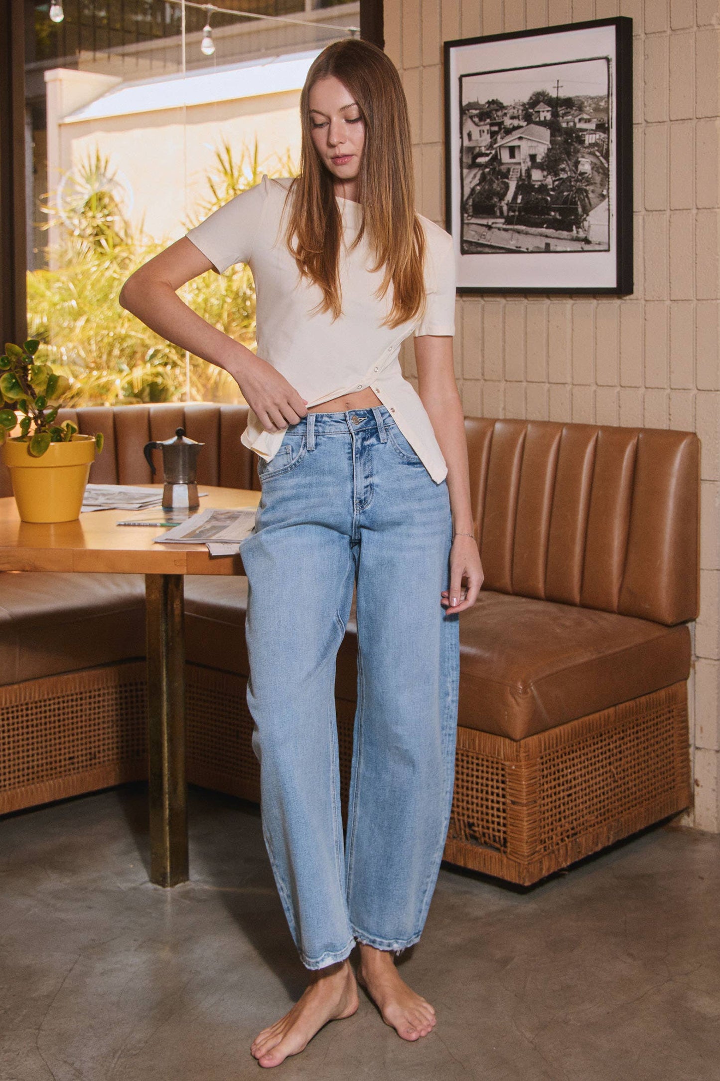 Jean à jambes de baril