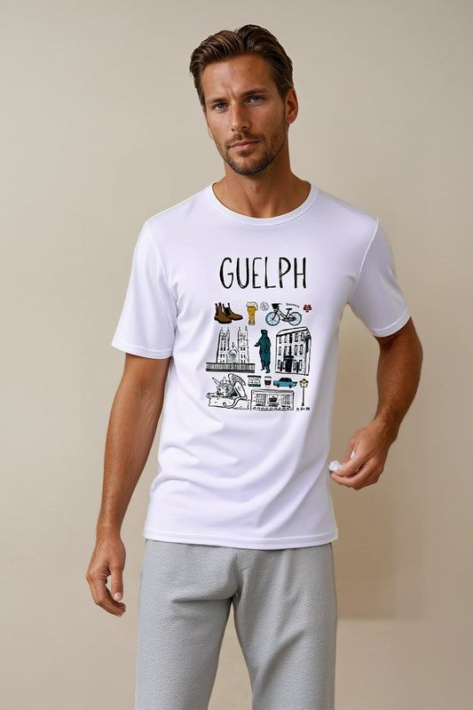 T-shirt vintage en jersey pour homme de la ville de Guelph