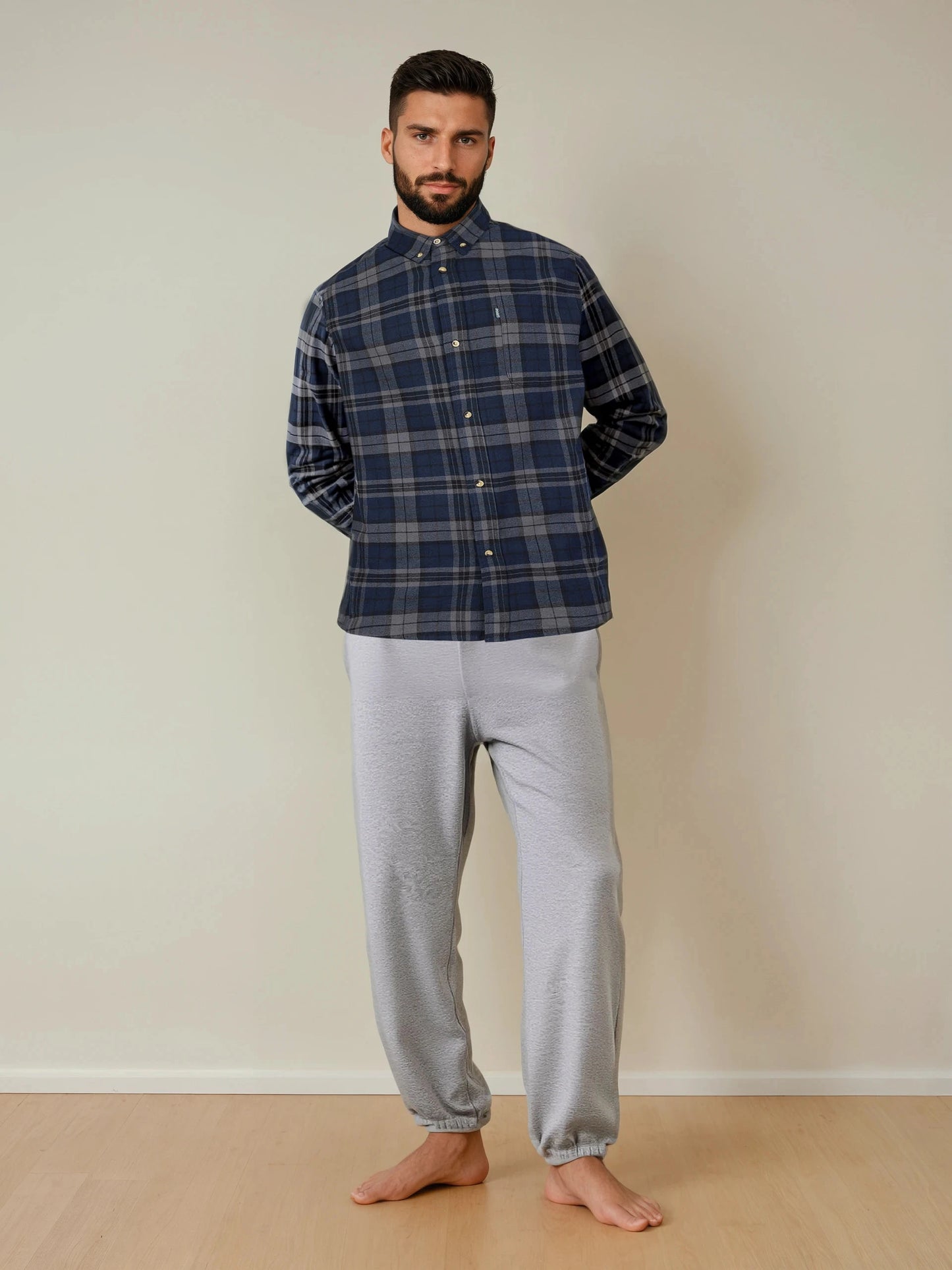 Fort Hyde Navy Long Sleeve Flannel Shirt