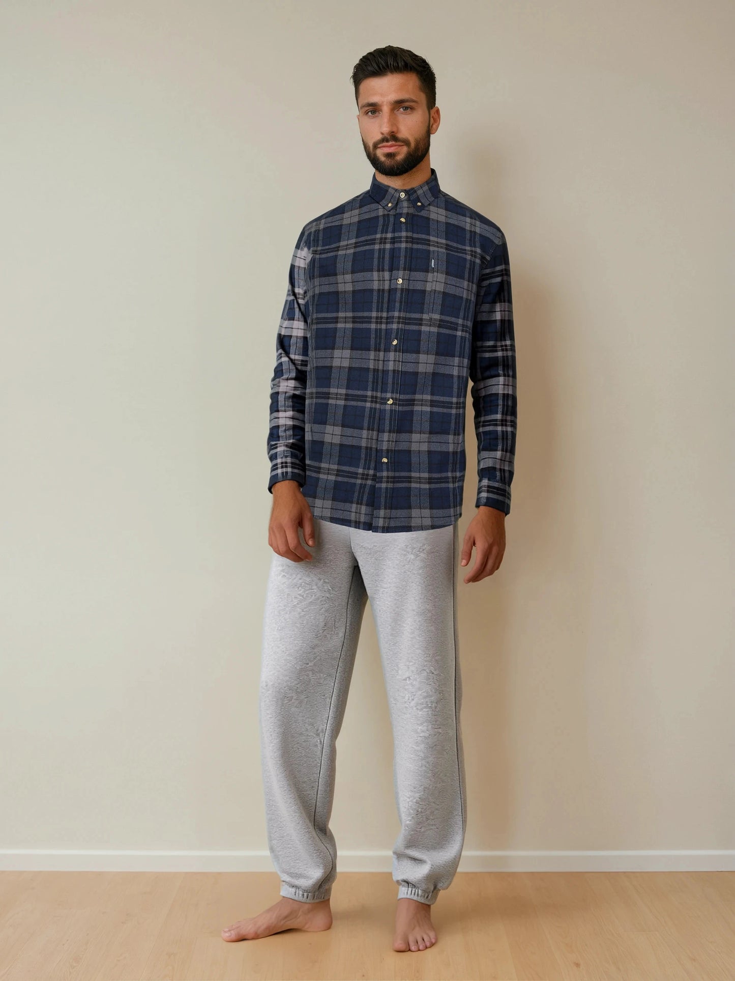 Fort Hyde Navy Long Sleeve Flannel Shirt