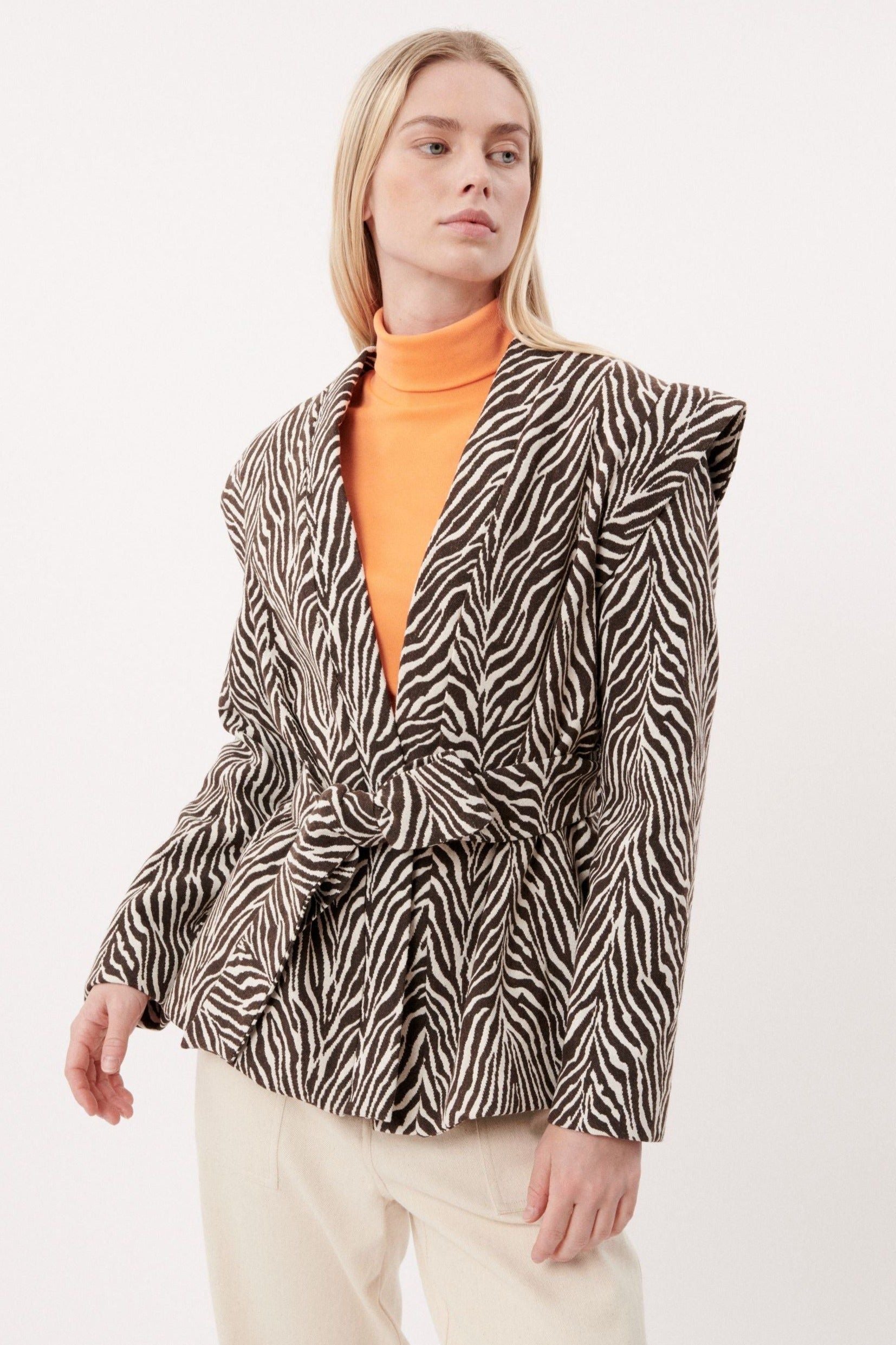 Zebra blazer on sale