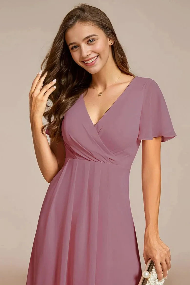 Leila flutter sleeve Midi Dress