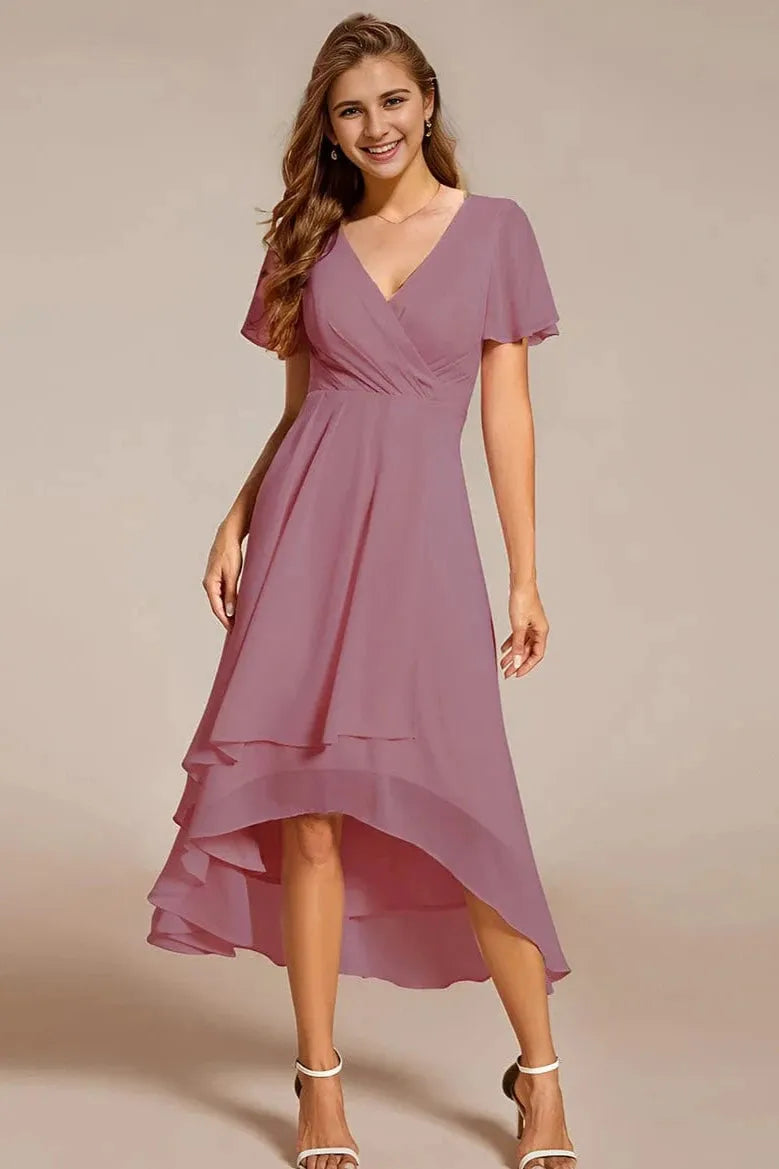 Leila flutter sleeve Midi Dress
