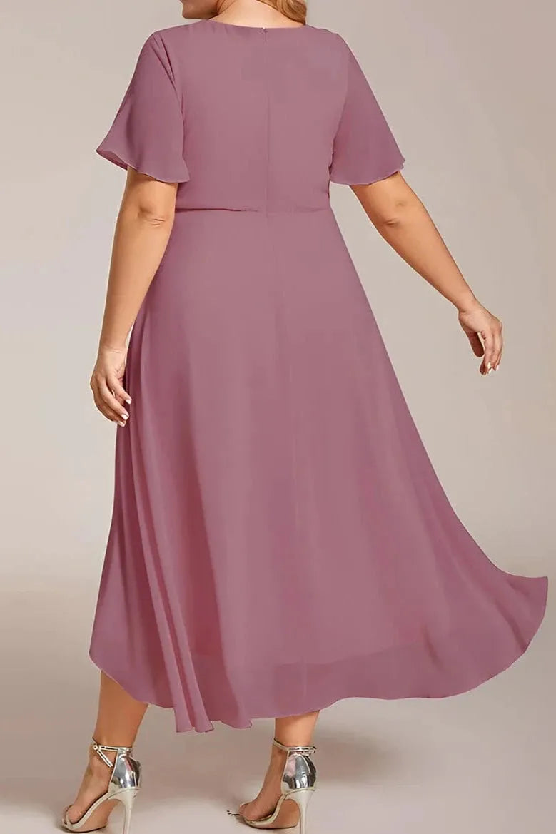 Leila flutter sleeve Midi Dress