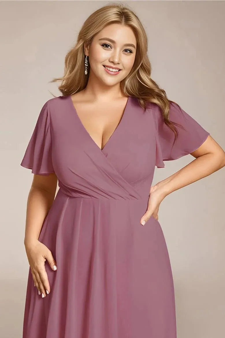 Leila flutter sleeve Midi Dress