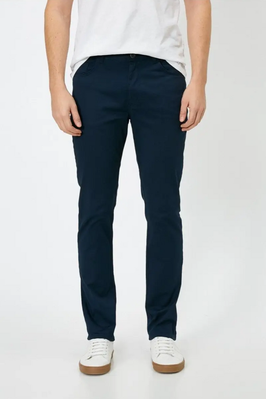 Pantalons en sergé slim fit en marine