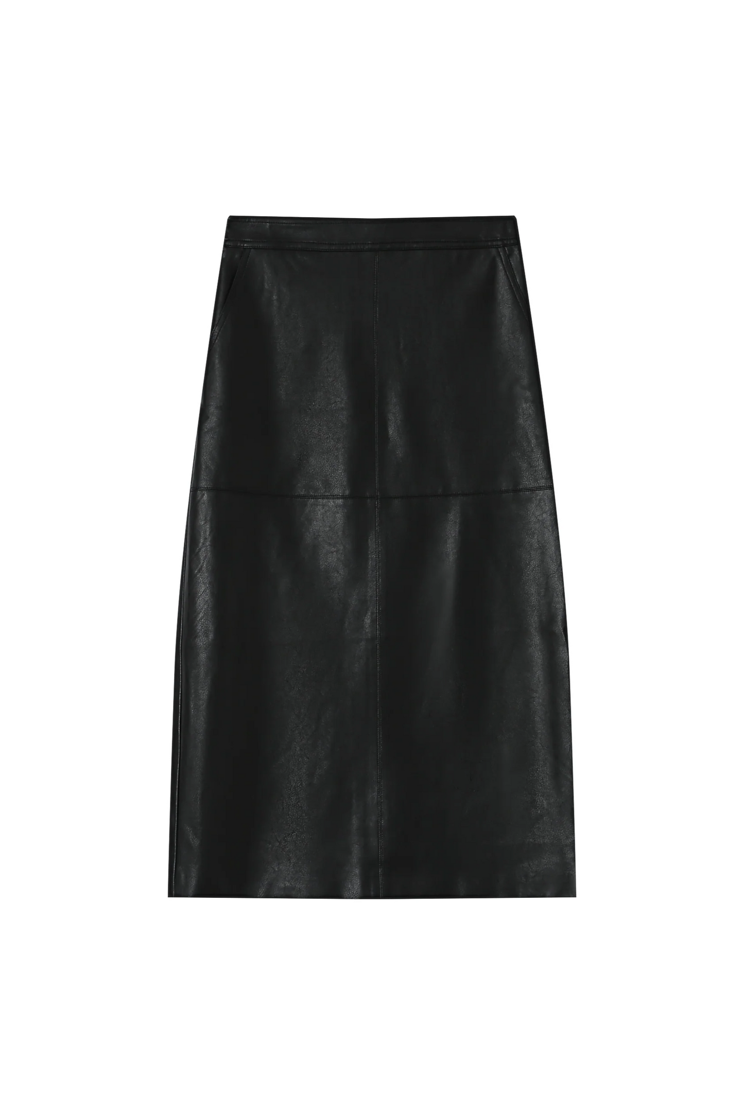 Black leather skirt on a white background