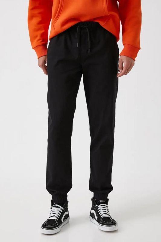 Pantalons de jogging en twill extensible Koton en noir