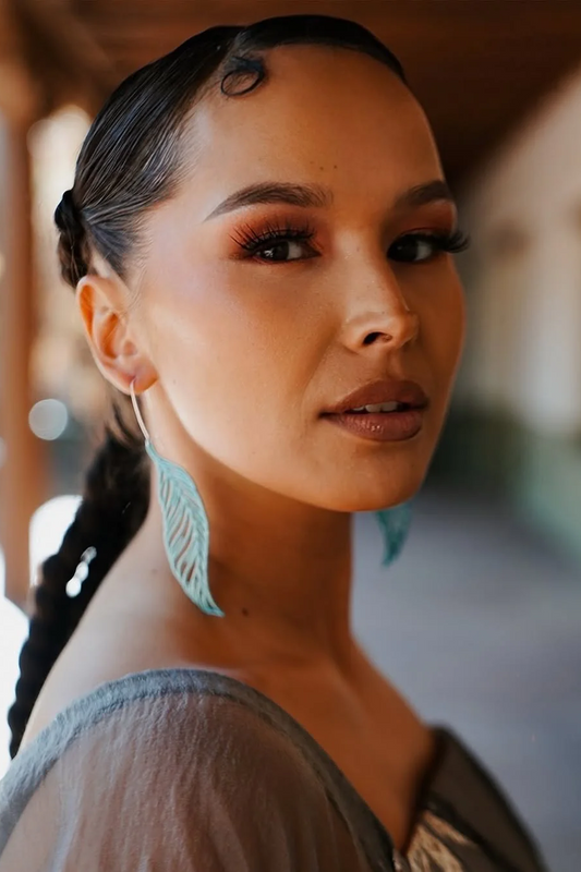 Boucles d'oreilles grandes plumes Lesley Hampton