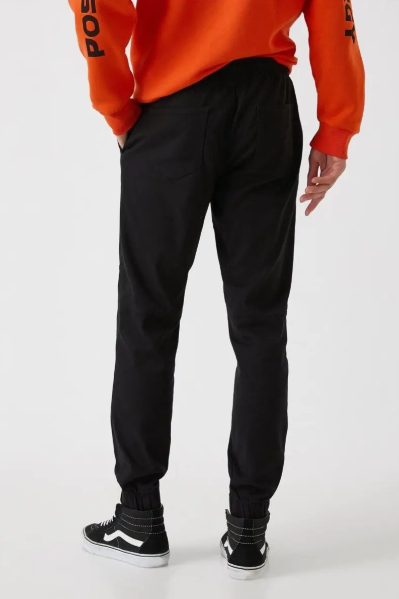 Pantalons de jogging en twill extensible Koton en noir