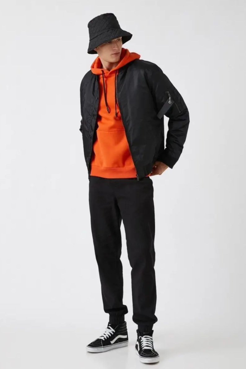 Pantalons de jogging en twill extensible Koton en noir