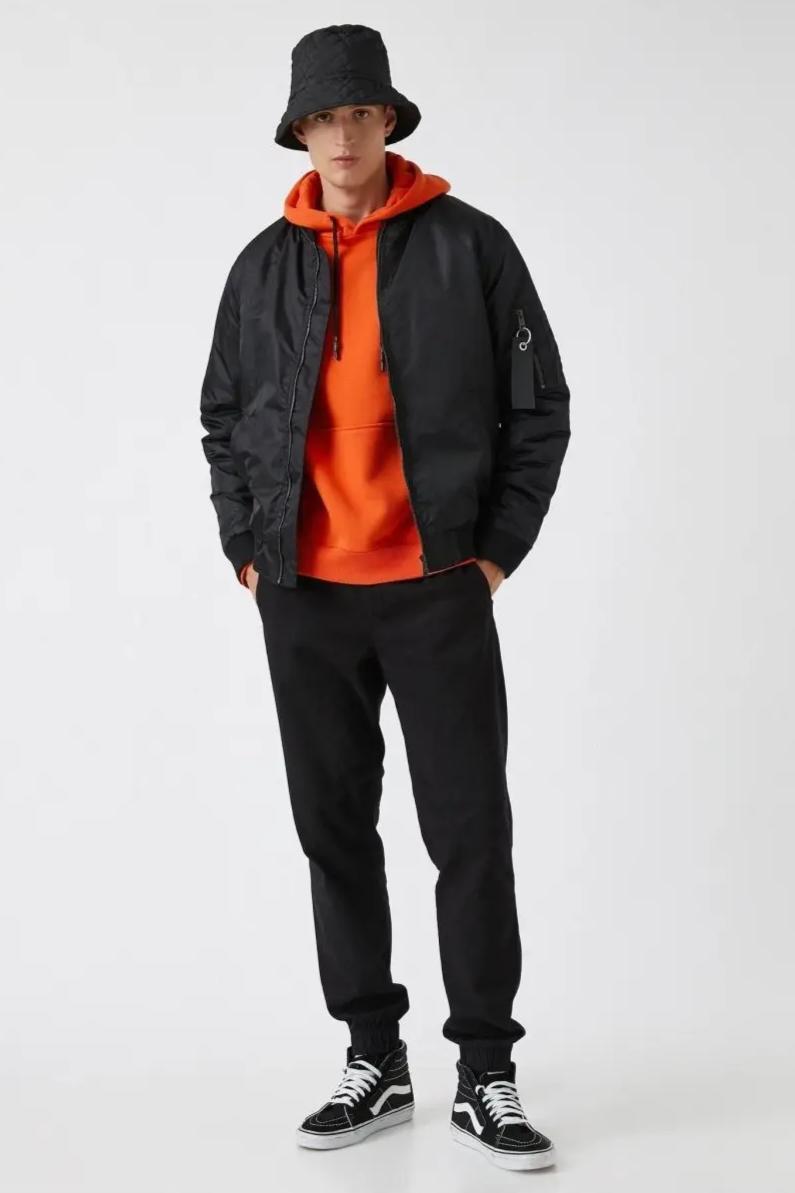 Pantalons de jogging en twill extensible Koton en noir