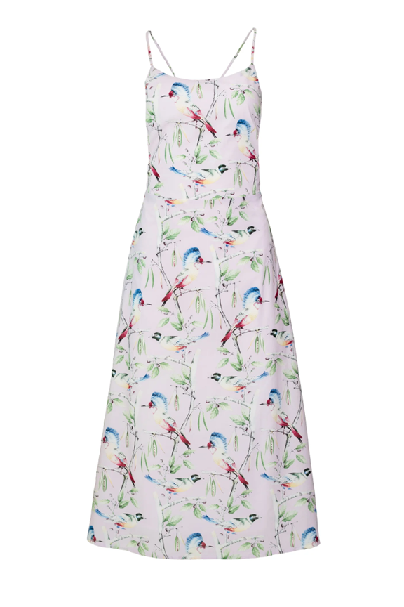 Hilary MacMillan Lace Up Back Oiseau Midi Dress - Ms.Meri Mak