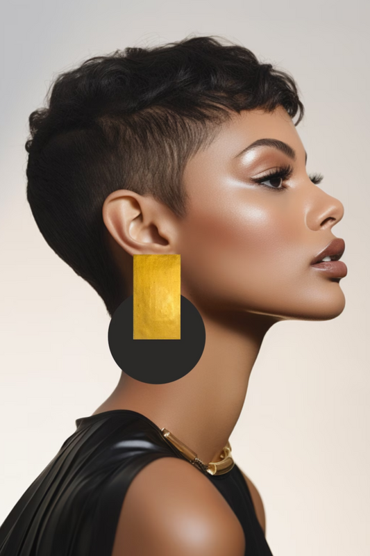 Boucles d'Oreilles Evony Or + Noir