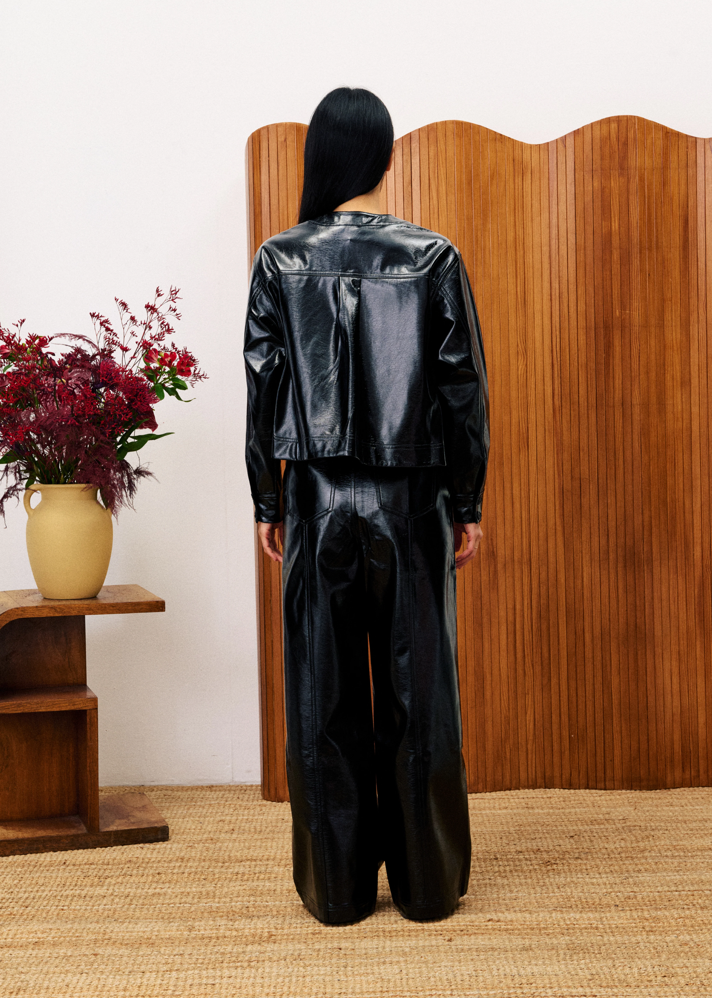 Hysope Black Faux Leather Jacket