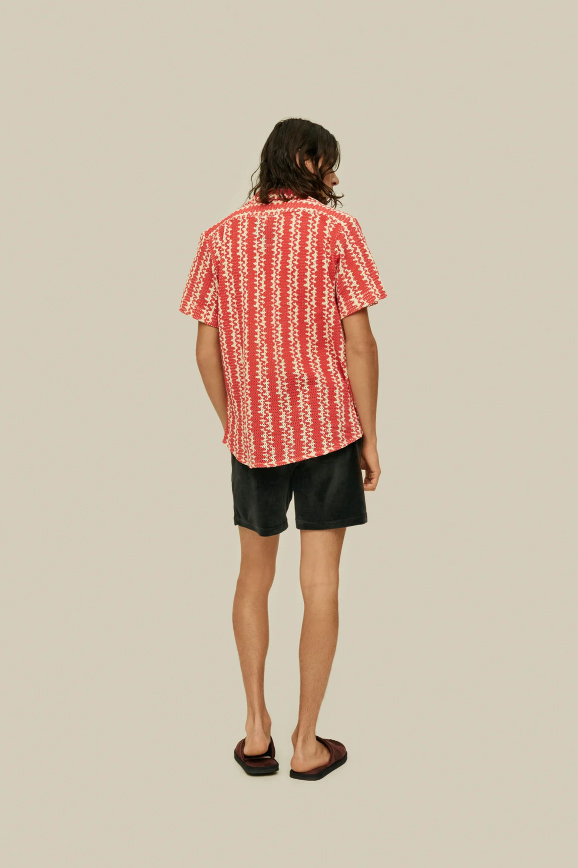 Red Scribble Cuba Net Shirt