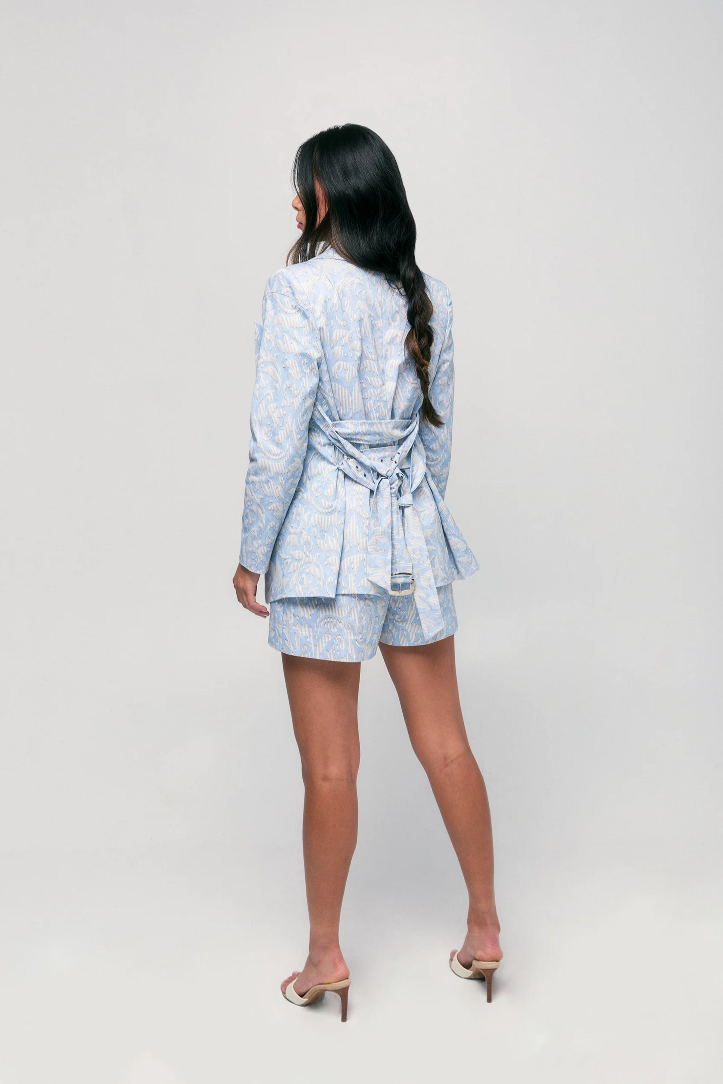 Twill Double Belted Boyfriend Blazer