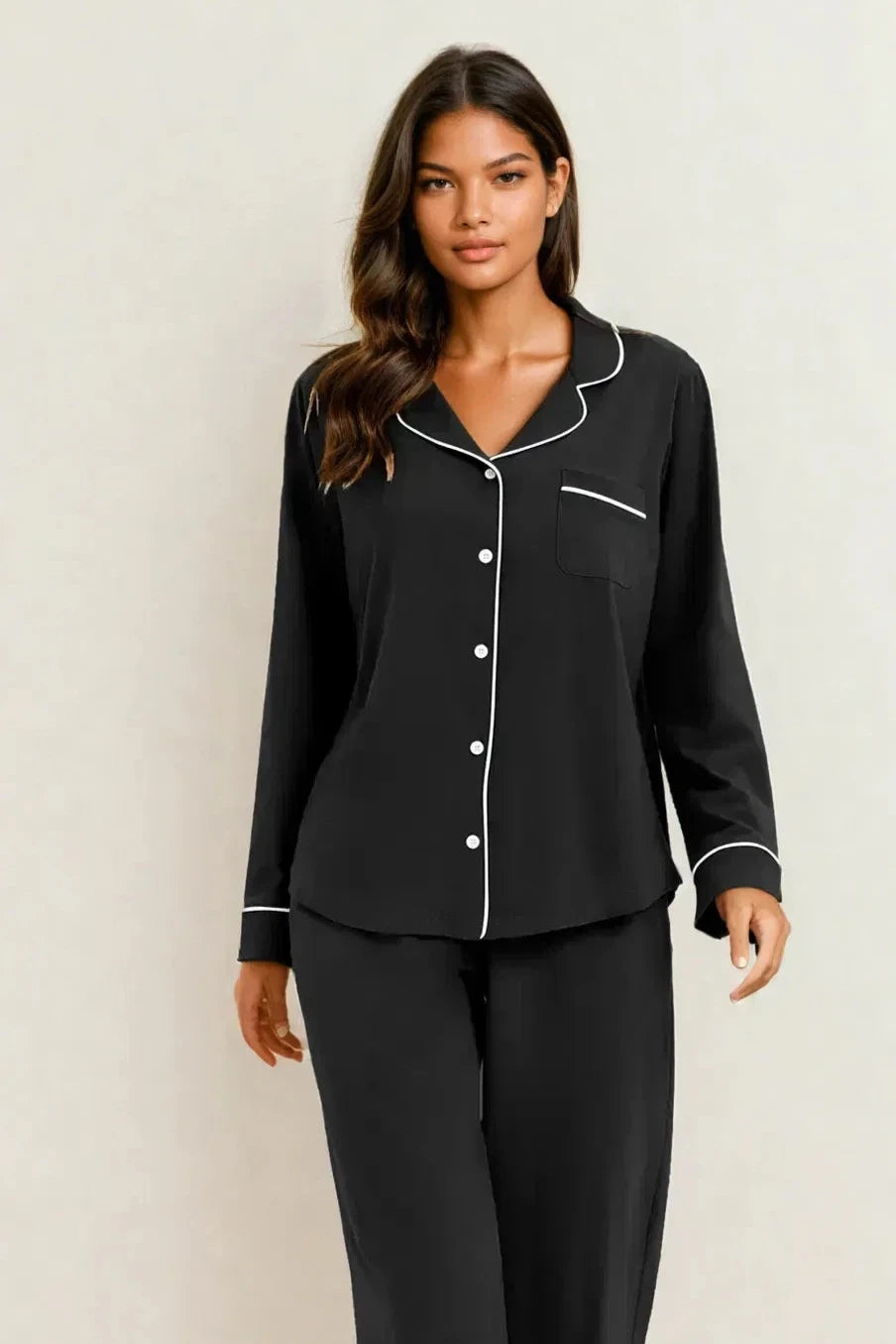 Black cotton pyjama set sale