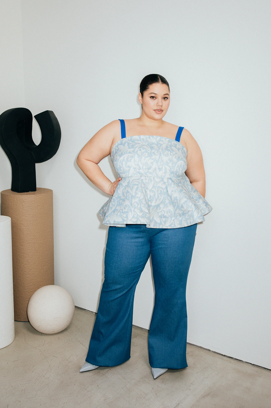 Twill Peplum Top