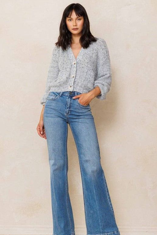 Denim Flare trouser in Chambray Blue wash - Ms.Meri Mak
