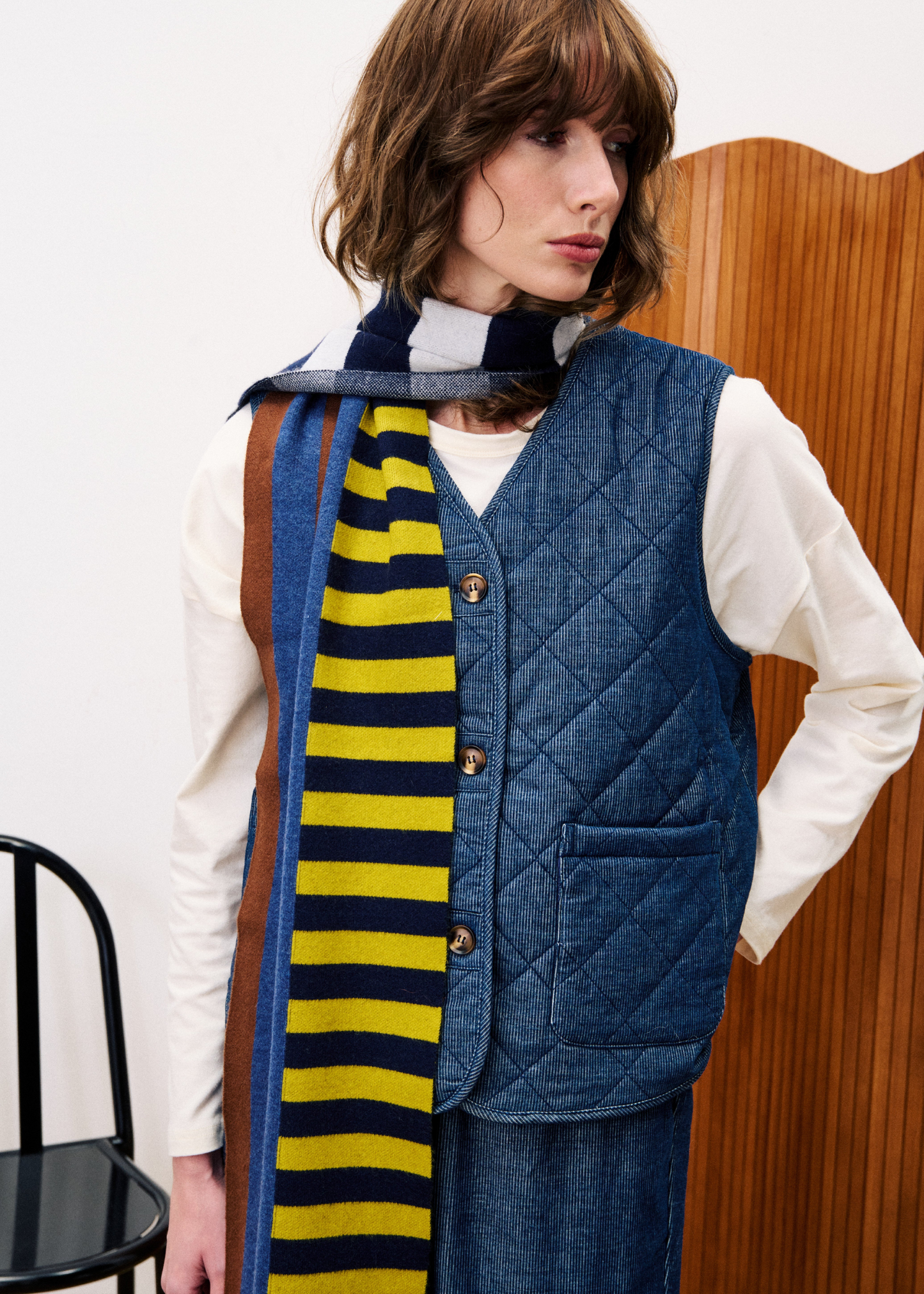 Baudelaire Quilted Navy Blue Vest