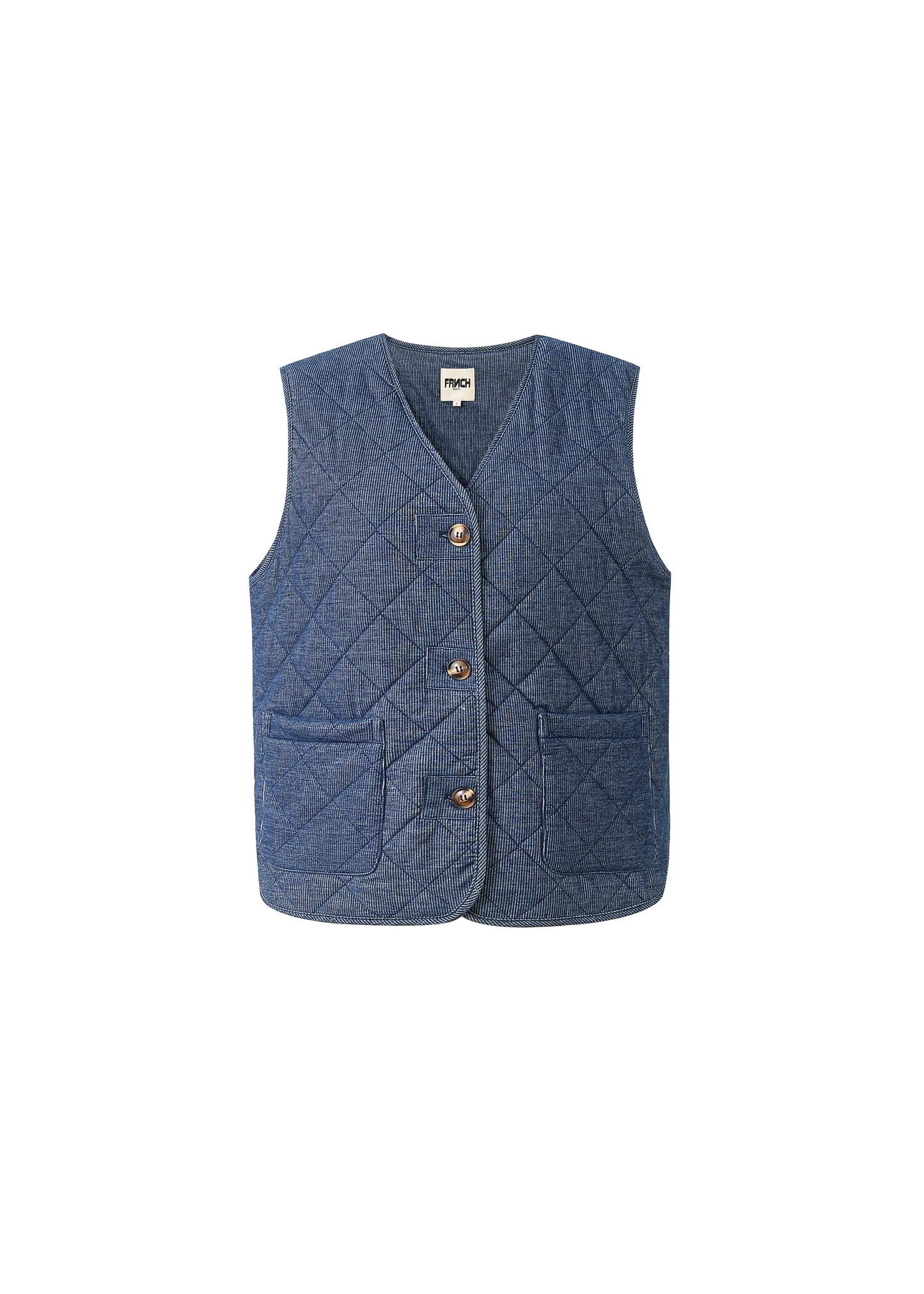 Baudelaire Quilted Navy Blue Vest