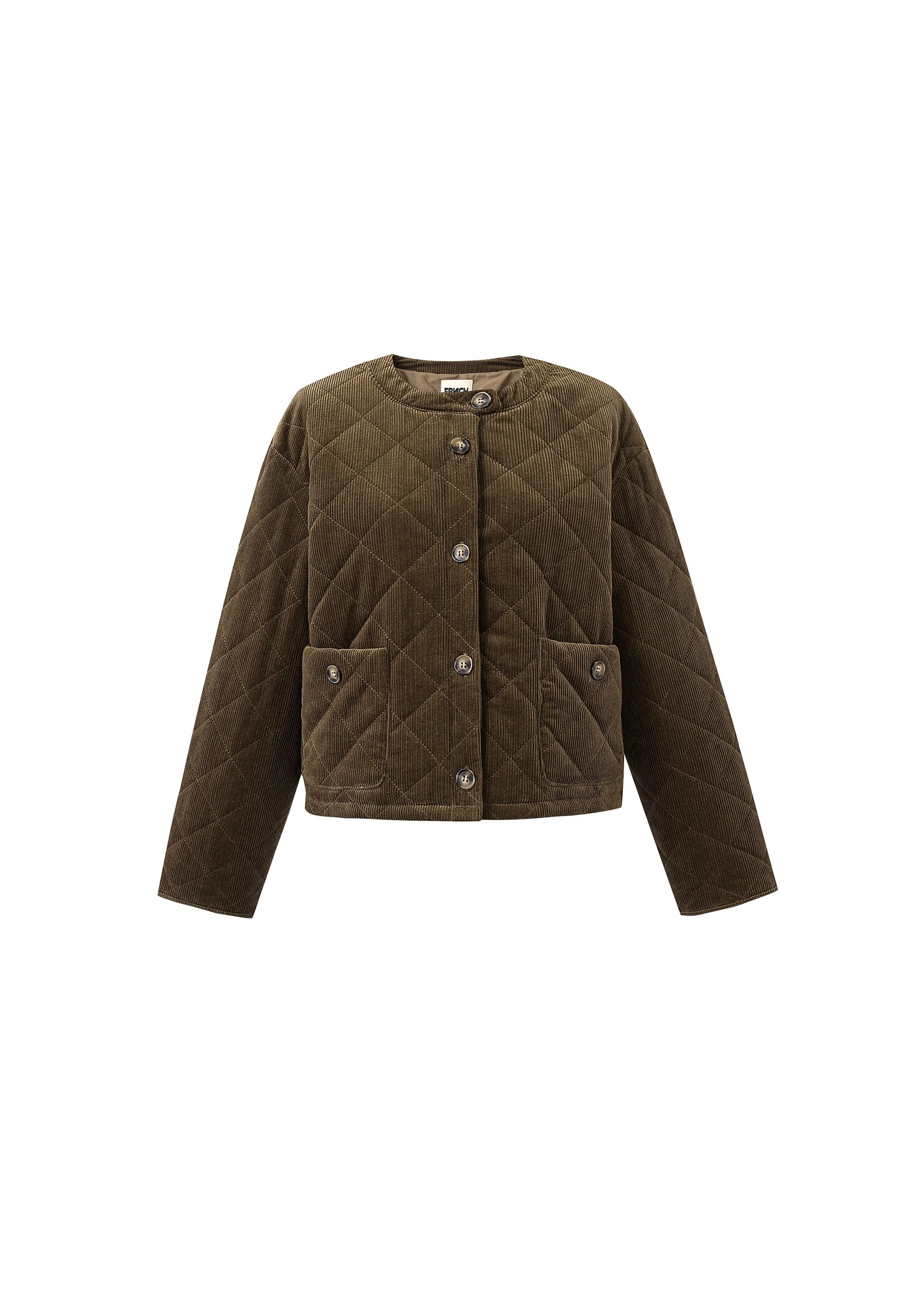 Crocus Khaki Quilted Corduroy Jacket