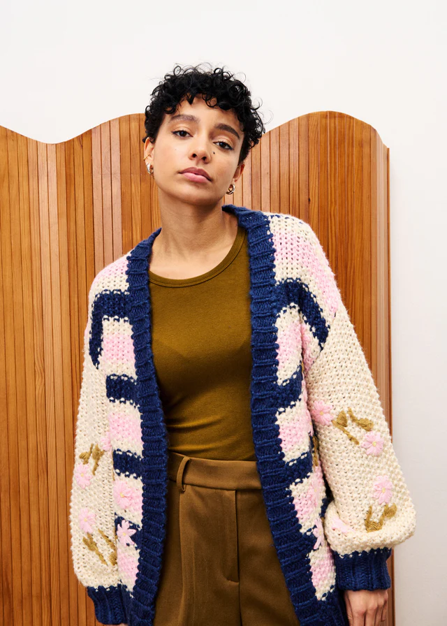 DAHLIA Pink Cardigan