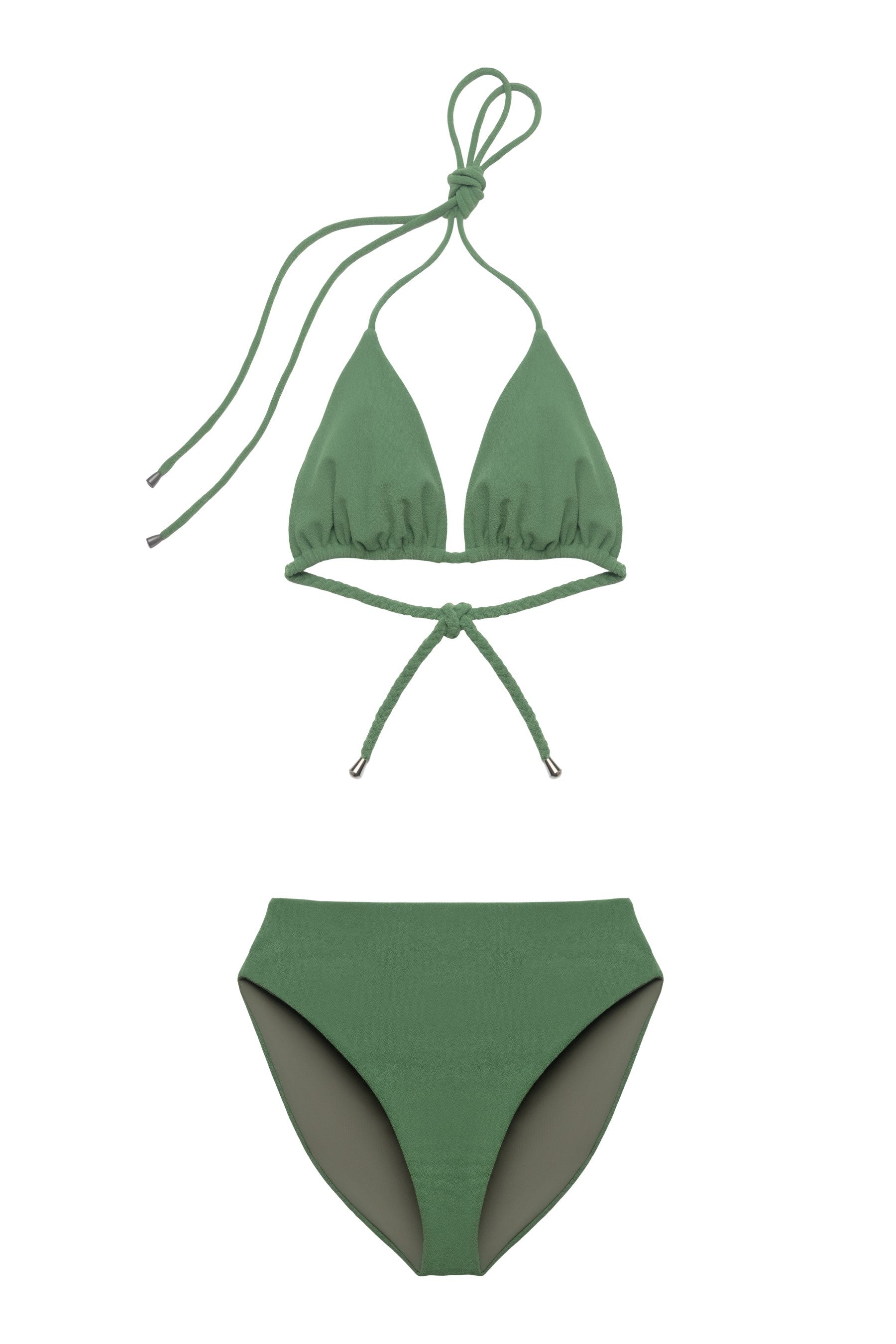 Jade Braided Triangle Bikini Top - Ms.Meri Mak