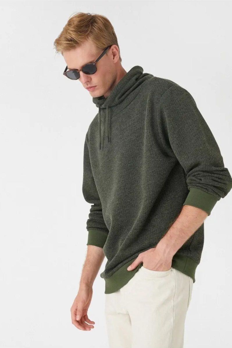 Koton Funnel Neck Sweatshirt in Green
