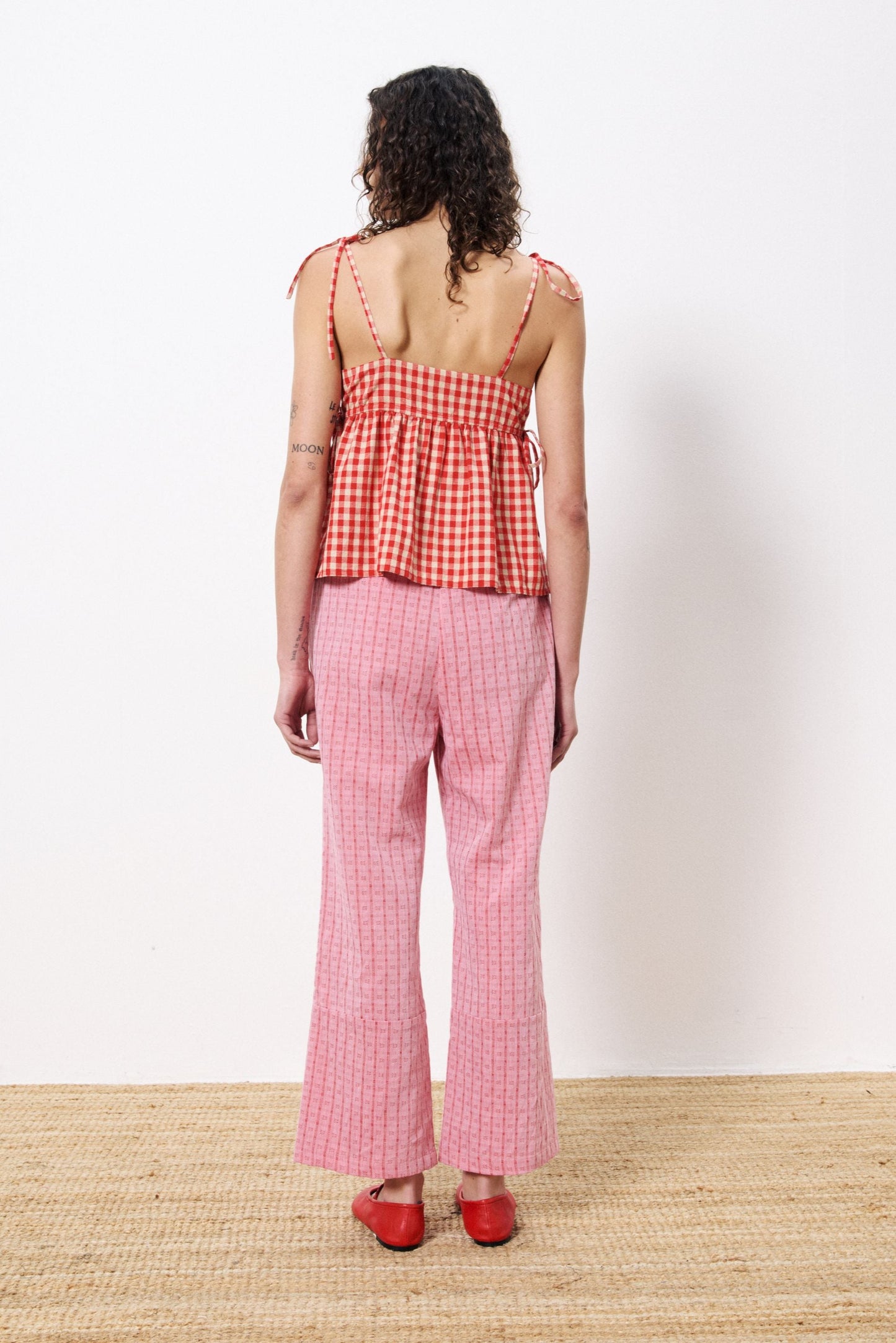 Corentine Top en Vichy Rouge