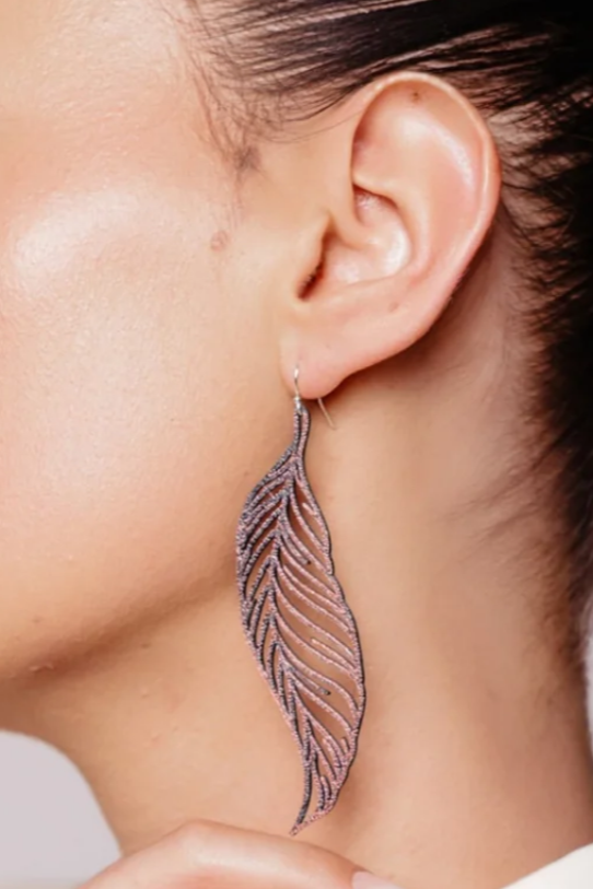 Lesley Hampton Large Feather Earrings
