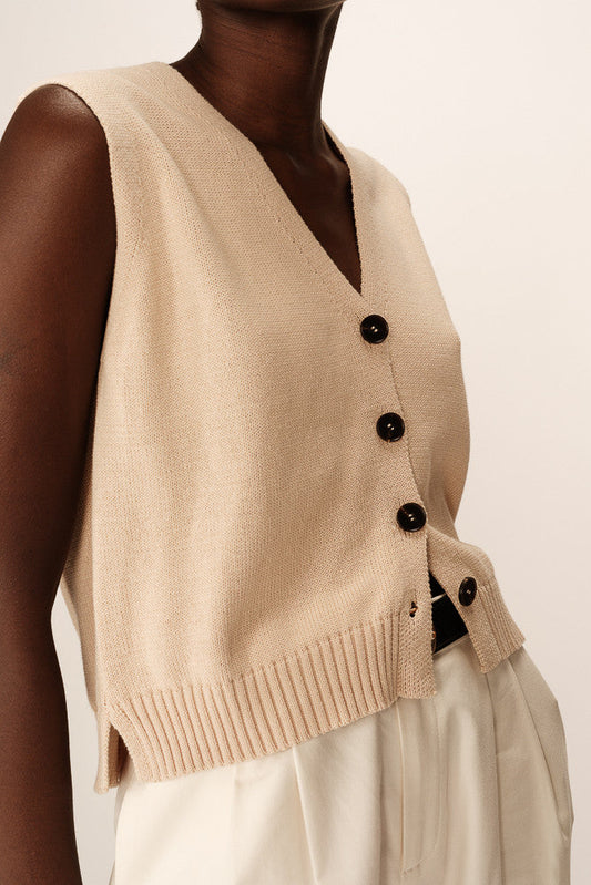 Gilet en tricot style pancake