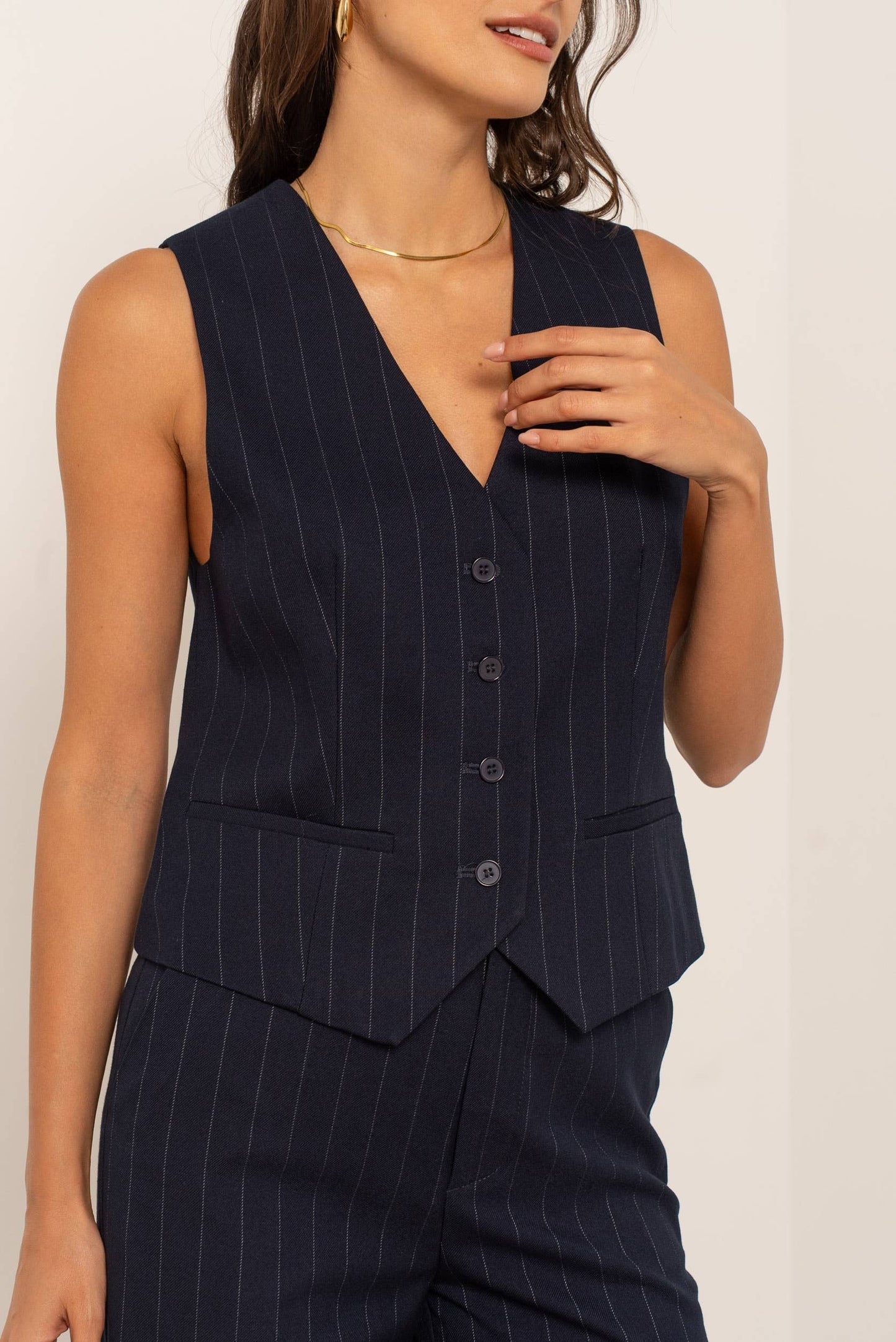 Slim-fit Tuxedo Vest in Pinstripe Wool