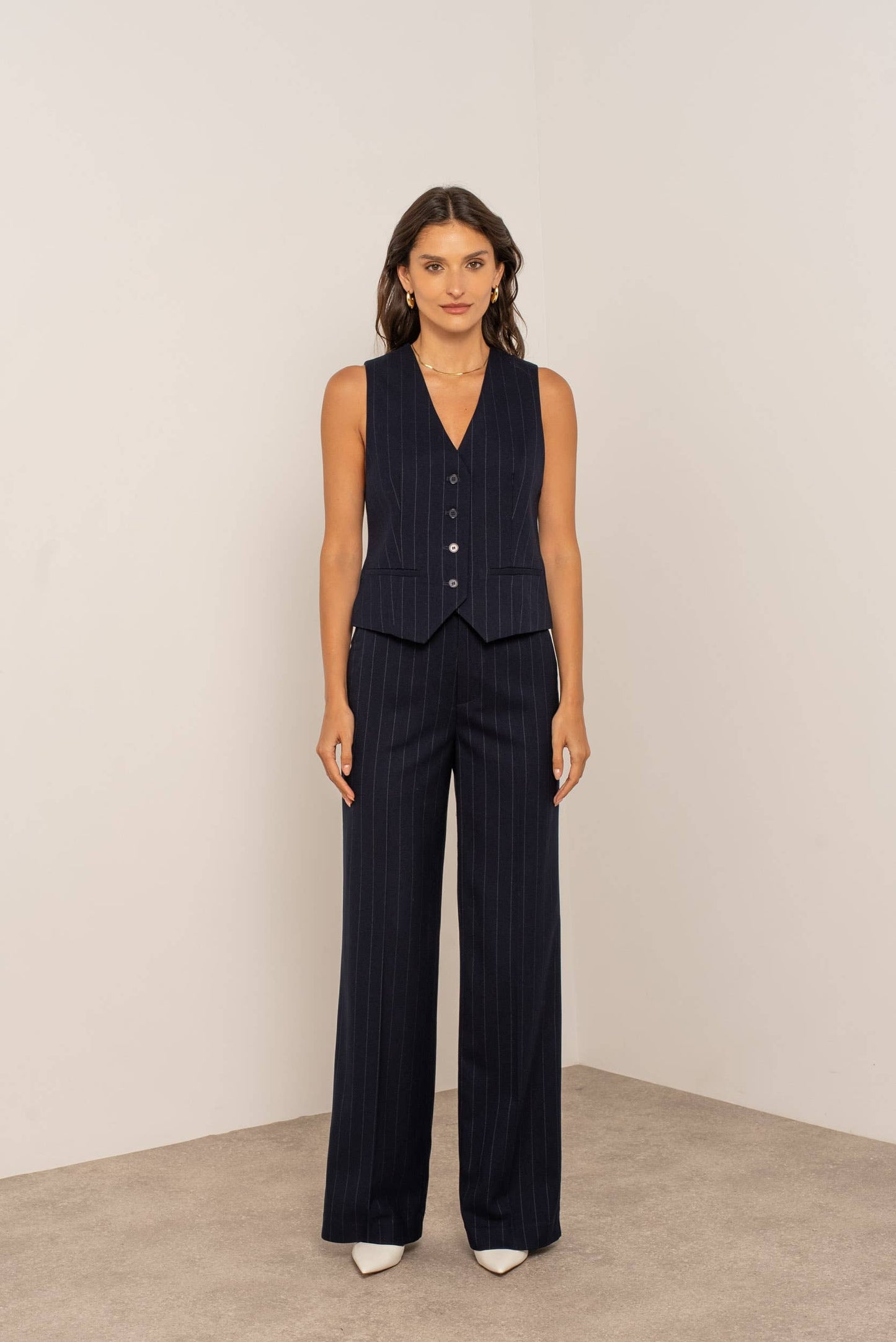 Slim-fit Tuxedo Vest in Pinstripe Wool