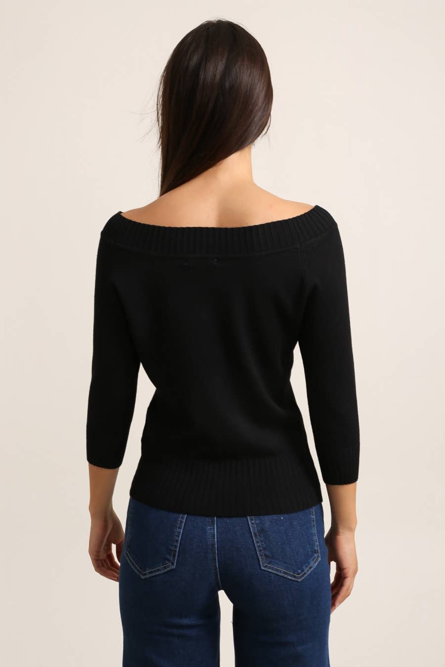 Boat Neck Knit Sweater