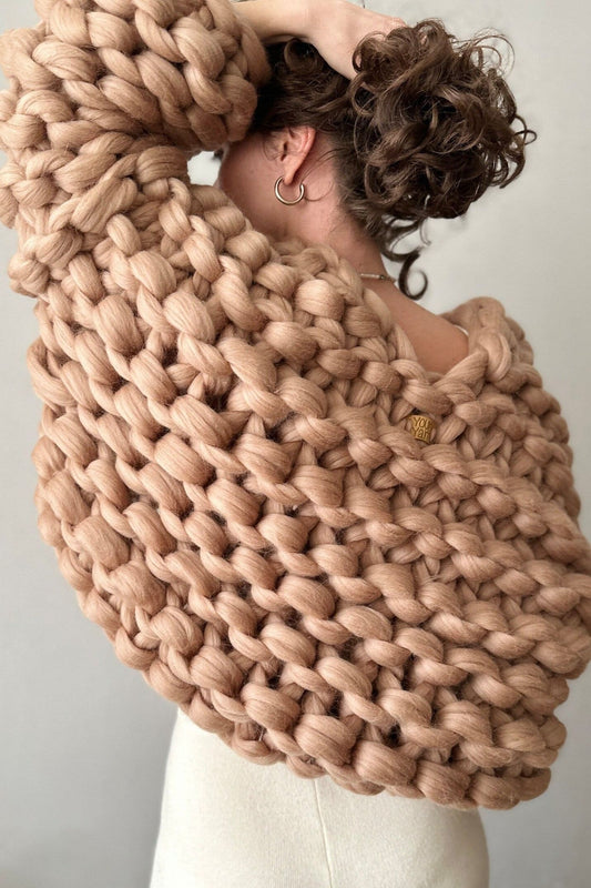 Bonita Chunky Cropped Knit Cardigan - Taupe - Ms.Meri Mak
