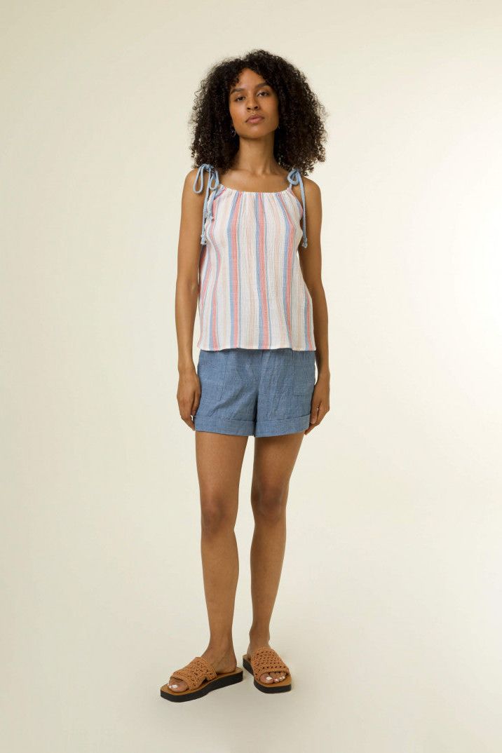 Zelie Striped Cotton Tank Top - Ms.Meri Mak