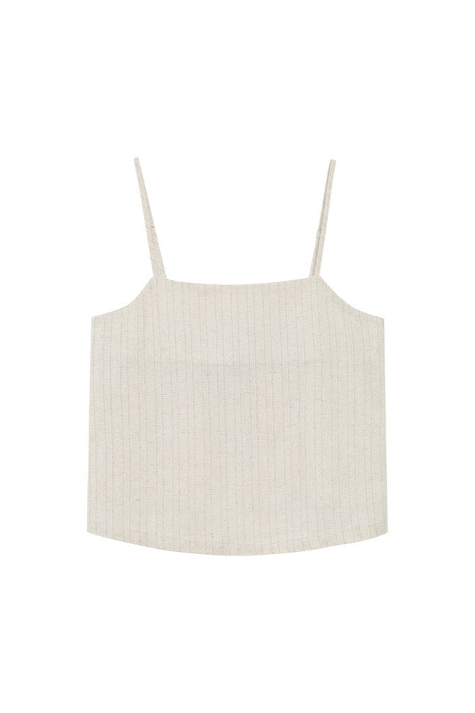 Rondini Linen Cotton Blend Square Neck Top