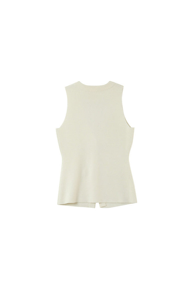 White sleeveless top on a white background