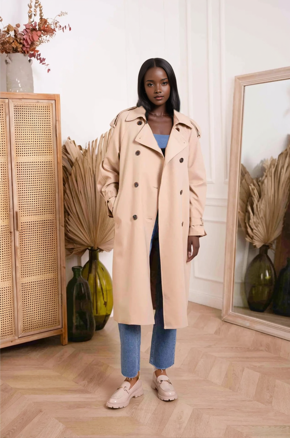 Ozzy Trench Coat with Belt