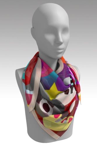 Maxime Silk Abstract Scarf - Ms.Meri Mak