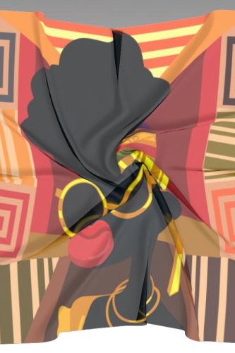 Lord Kpuri Portrait Silk Scarf - Ms.Meri Mak