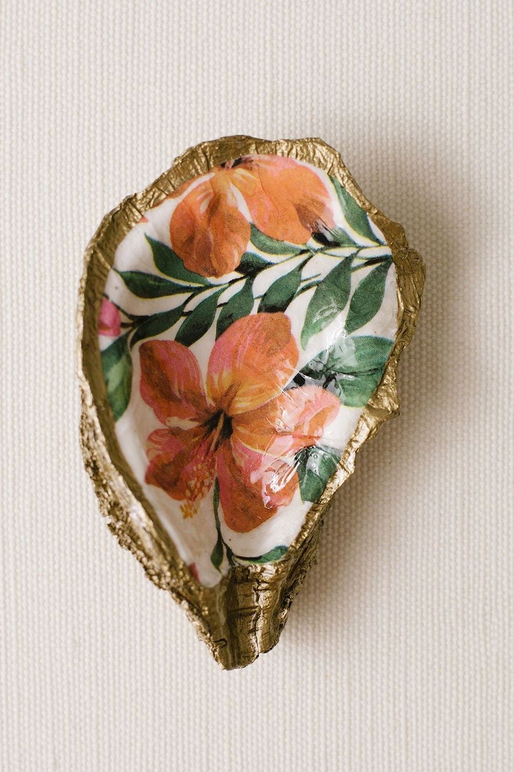 Tropical Decoupage Oyster Ring Dish - Ms.Meri Mak