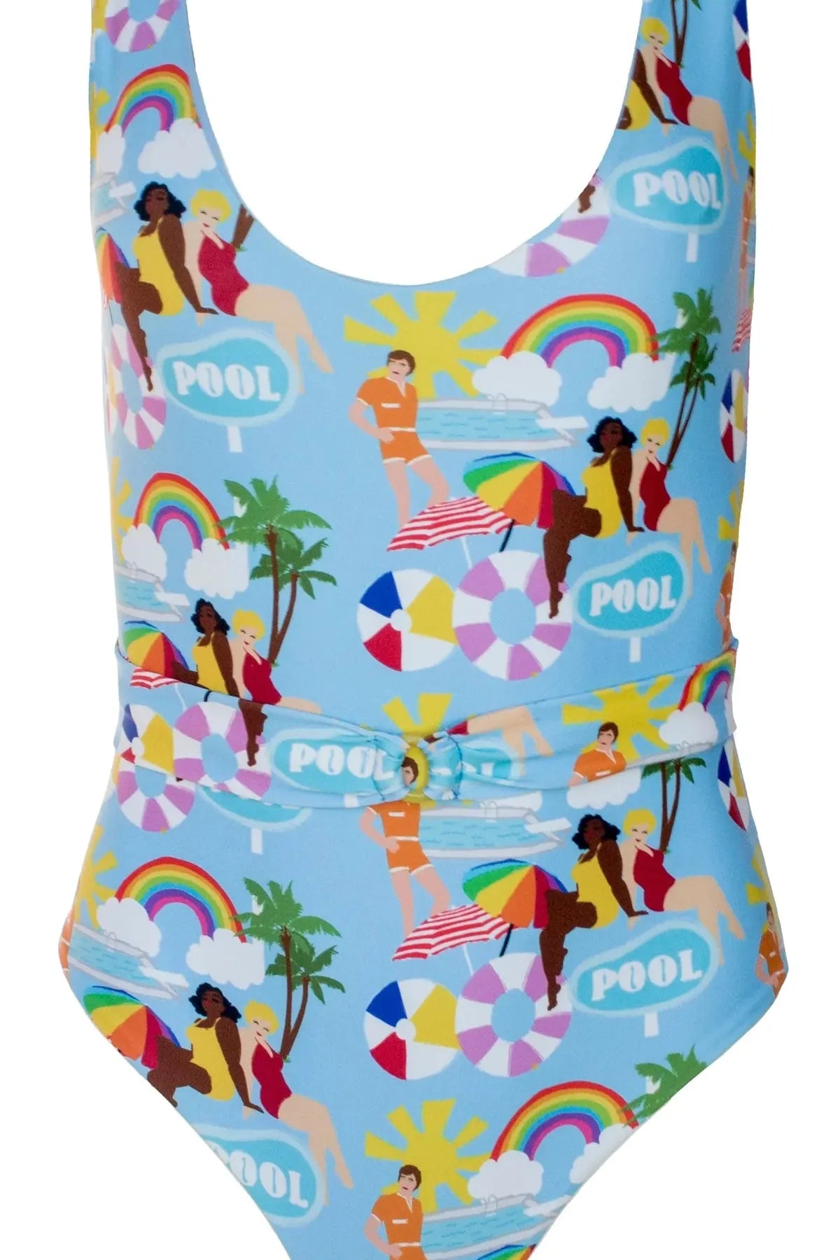 Poolside printed one piece swimsuit - Ms.Meri Mak