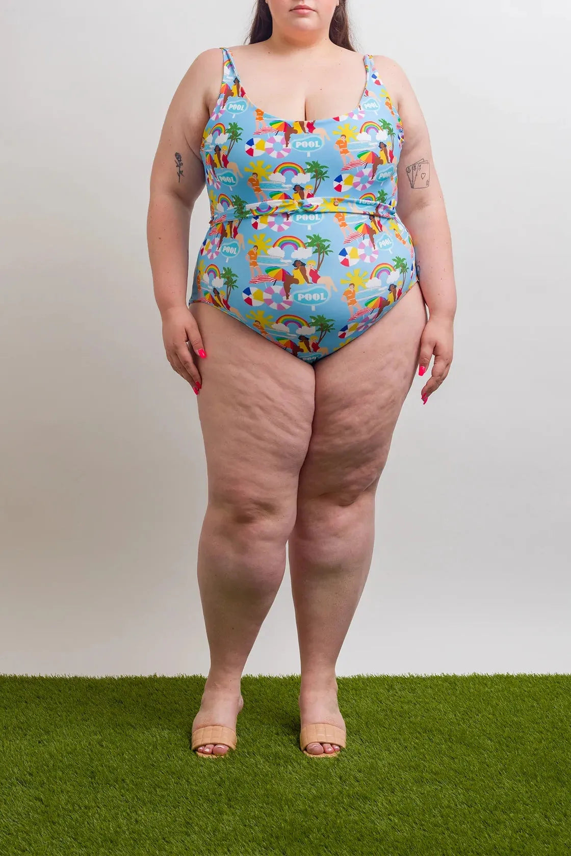 Poolside printed one piece swimsuit - Ms.Meri Mak
