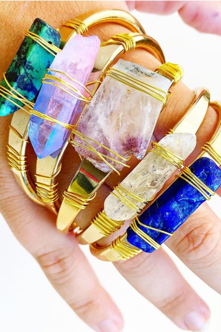 Healing Crystal Bracelets - Crystal Cuff Bracelet | Ms. Meri Mak